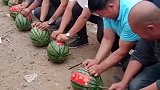 村里举办单身男士抢西瓜大赛，没想到光棍这么多