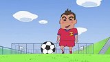 蜡笔小新：赌上幼稚园校园的战争开始了，一起配合进球赢了比赛