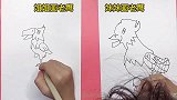 6岁姐姐画老鹰VS4岁妹妹画老鹰，结果画得像公鸡，哈哈