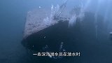 潜水员在深海发现不明怪鱼，用一块肉将其引诱，镜头记录全过程
