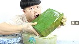 用100根绿豆冰棒，融化做成一整根超大的冰棒！