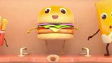宝宝巴士美食总动员—汉堡薯条相遇了，奇奇这个吃货，好羡慕啊