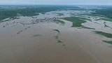 航拍黑河56年来最大洪水！河水水位高达97.51米 多地受灾