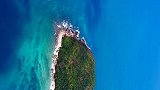 航拍海南加井岛，一个没被开发的无人岛。没有原住民的潜水天堂。