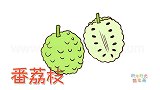 水果简笔画大全，画番荔枝简笔画