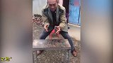 江湖又现凶狠铁手猛人！手劈秤砣、灭火器、扳手！