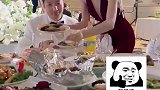当婚礼结束后，新娘给新郎夹菜