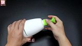 简单的塑料瓶利用，沐浴露瓶子切一刀，制作简单的笔筒
