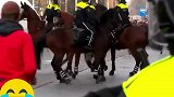 荷兰爆发大规模反封锁抗议 ，骑警上演真正的”人仰马翻”