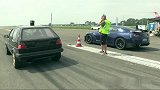 大众高尔夫R32比赛日产GTRR35，起步那一刻我服了！