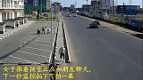 男子开车刹车失控，选择撞路障，交警看过监控都蒙蒙圈！