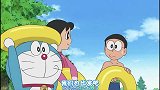 哆啦A梦：滑水道做好了，大家都开始了，大雄竟然不敢！
