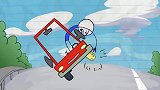 铅笔动画：车胎爆了，铅笔人用这招继续前行，要出大事啦