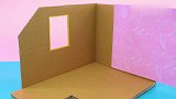 DIY迷你娃娃屋，木质结构的粉色音乐屋