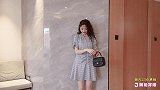 格子连衣裙，文艺蓝格颜色清新独特，也是很适合职场哦