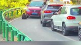堵车怎么也想不到，小猴子赖在地上不肯走