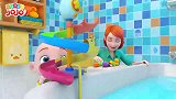 启蒙教育 3D动画小男孩和可爱的海洋玩具一起洗澡好开心！儿歌