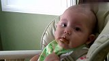 5个月宝宝好喜欢吃绿豆，妈妈给她喂一口接一口，宝宝真不挑食！