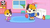宝宝巴士：猫爸爸给蜜蜜洗裙子，最后把裙子洗坏了