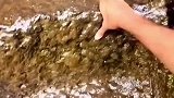游客在高山上攀爬，脚下的阶梯还是湿的，真有本事还穿拖鞋
