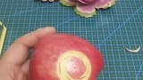 苹果上作画，苹果雕刻