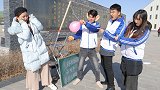气球大挑战，如何不碰球气球把气球弄破？学渣想出绝招！