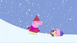 小猪佩奇：佩奇有秘密武器，猪爸爸当雪橇，比赛直接拿第1