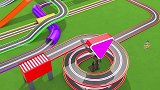 启蒙教育 3D动画超级滑车换色彩 趣味学习颜色