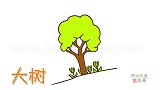 植物简笔画大全，画Q版大树简笔画