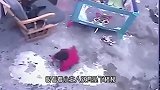 小主人即将摔下楼梯，猫咪瞬间飞扑营救小主人，镜头拍下全过程