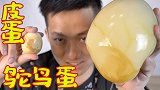 用鸵鸟蛋做一个世界上最大的茶叶蛋！蛋清摸上去像脂肪