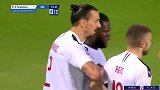 第19分钟AC米兰球员伊布拉希莫维奇进球 萨索洛0-1AC米兰