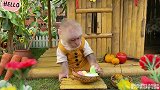 小猴子比比自己做果冻，你是不是也想吃两口