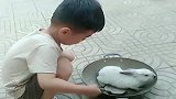 儿子到奶奶家第一天，就给我发来一段视频，惦记这兔子是有多久了
