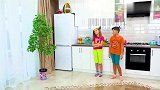 小萝莉身材小小正太没力量，他们狂吃食物让自己变高变大