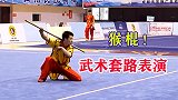 武术套路表演，惟妙惟肖的猴棍，下一部西游记你来演！