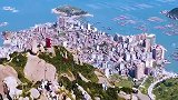 福建连江县奇达村，从山顶眺望一望无际的大海