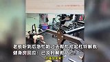 男子健身房卧推力竭被压住，连忙喊“大哥救我”，小姐姐飞奔抬杠铃施救