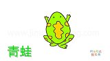 动物简笔画大全，画一只金色花纹的青蛙简笔画