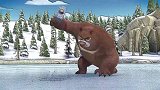 熊出没之冬日乐翻天-熊大抓到一条大鱼，开心得不得了！