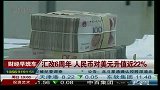 汇改6周年 人民币对美元升值近22％