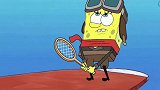 海绵宝宝和派大星在高空飞机上打网球！
