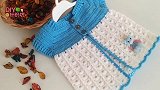 「钩针编织」漂亮的蓝白色网格毛衫！