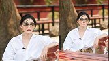 大S不愧是美容女王！宽松衬衫搭配彩虹裤依旧美到爆
