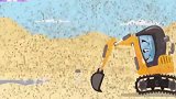工程车之挖土机小火车沙漠历险记