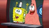海绵宝宝成功向巨型海怪出售了蟹堡，痞老板看到了气得发抖