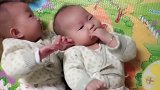 哥哥在床上陪双胞胎宝宝在床上玩，有这样的哥哥真好，太可爱了！