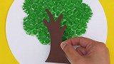 用废旧气泡膜和粘土，做苹果树创意画