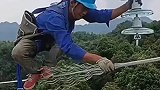 百米高空接电，真是艺高人胆大