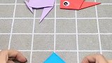 可爱的小鱼儿一张纸折出的小小鱼，小孩子都喜欢